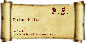 Meier Ella névjegykártya
